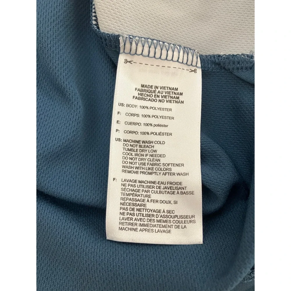 Adidas Golf Mens Small Teal Grey Colorblock Gradient Stripe Performance Polo